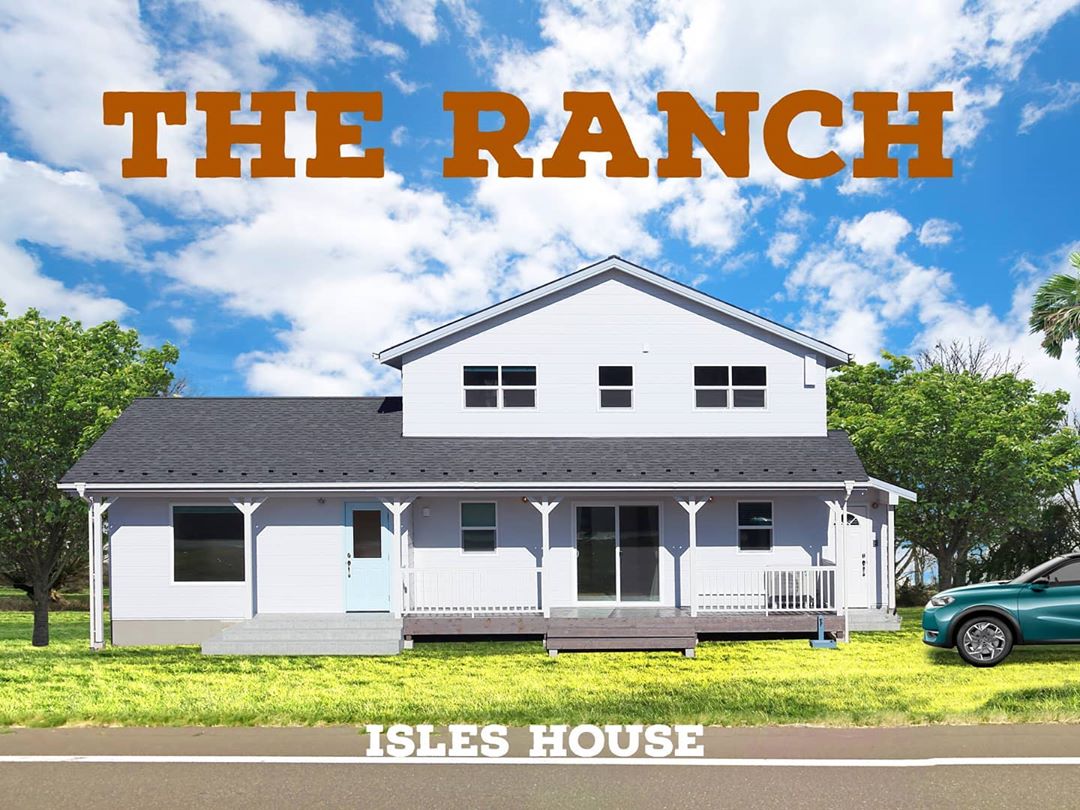 アメリカの牧場にあるような家。