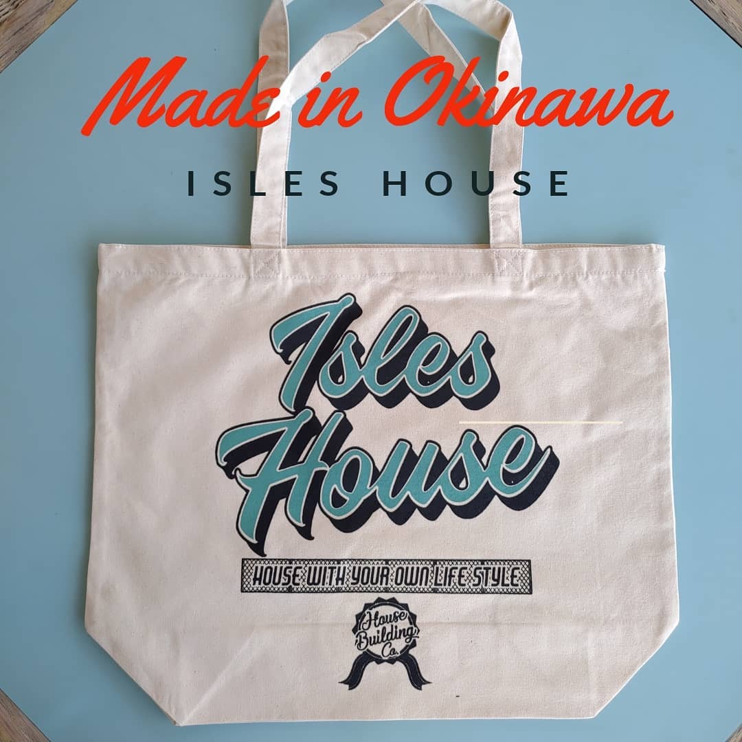 アイルズハウスのオリジナルトートバッグ出来ました！アイルズハウスのオーナー様限定でプレゼントいたします。制作は去年のオリジナルTシャツ同様の沖縄ショップです。